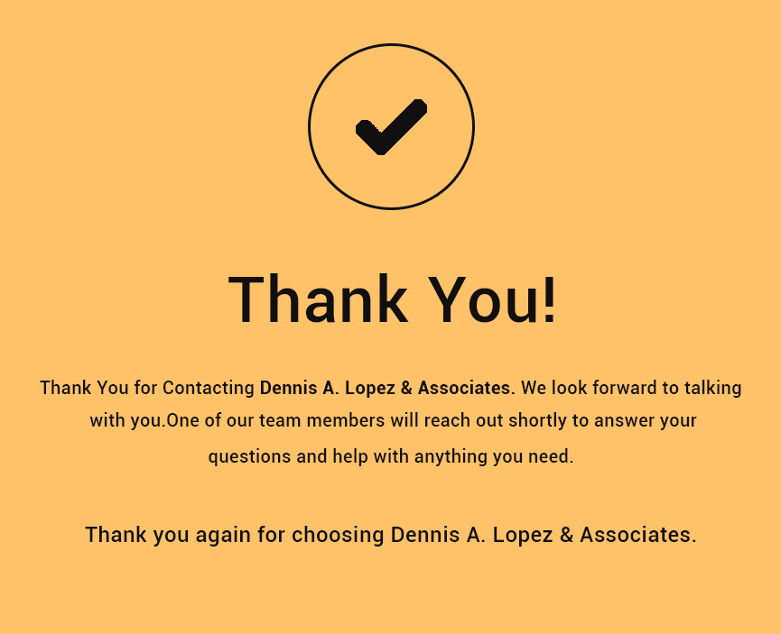Dennis A Lopez & Associates Thank you Page